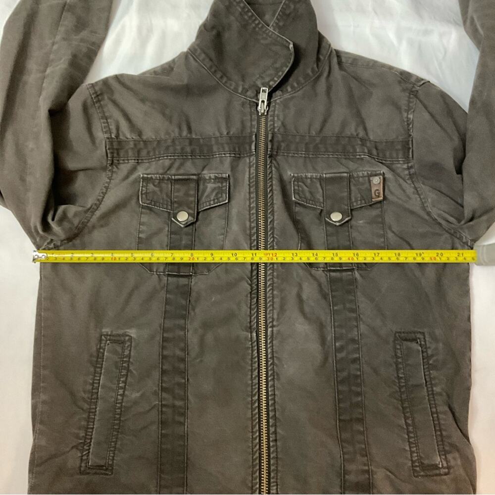 VTG Guess Jeans Brown Band/Military Flesh & Blood Jacket L Flawed Bikercore Punk - Picture 6 of 15